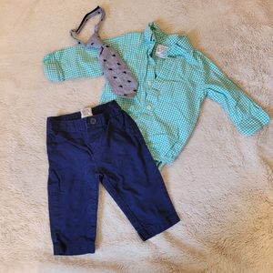 Carters Special Occasion Boys 6 Month Outfit Green Plaid Easter Church Wedding